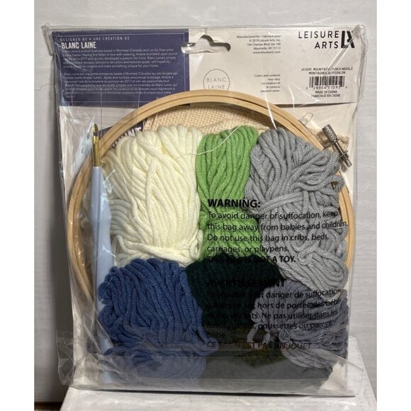 Leisure Arts Punch Needle Kit Mountains Blue Grey White Decorative Hoop & Needle - Picture 4 of 5